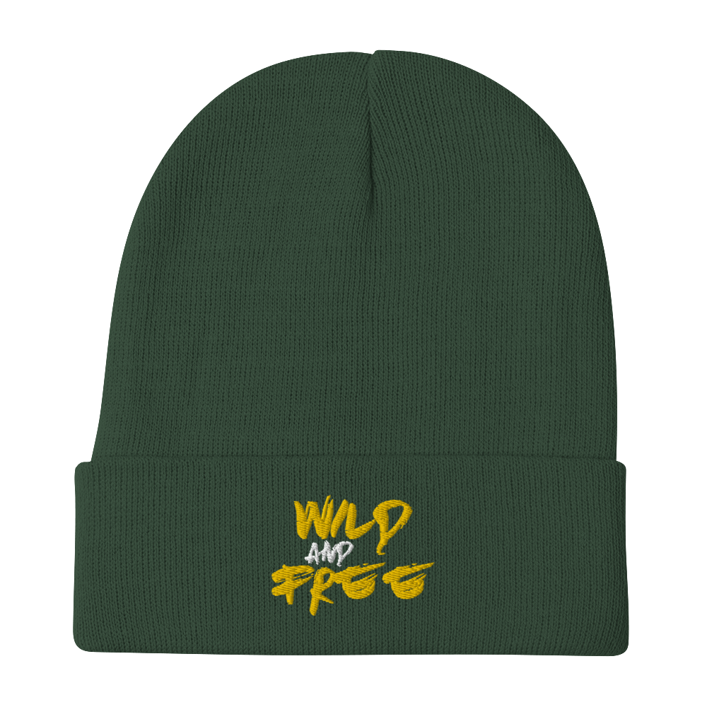 Wild And Free 3D Embroidered Beanie