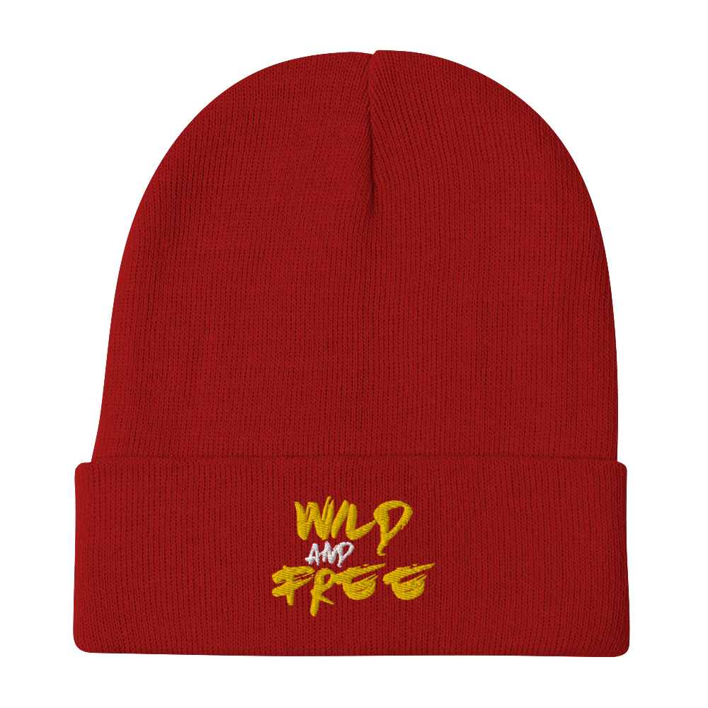 Wild And Free 3D Embroidered Beanie