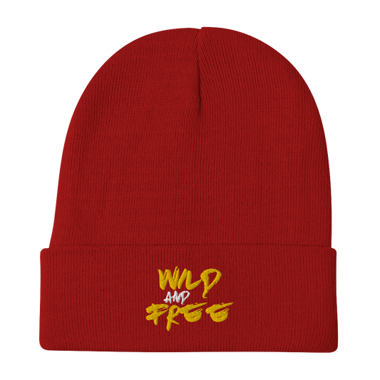 Wild And Free 3D Embroidered Beanie