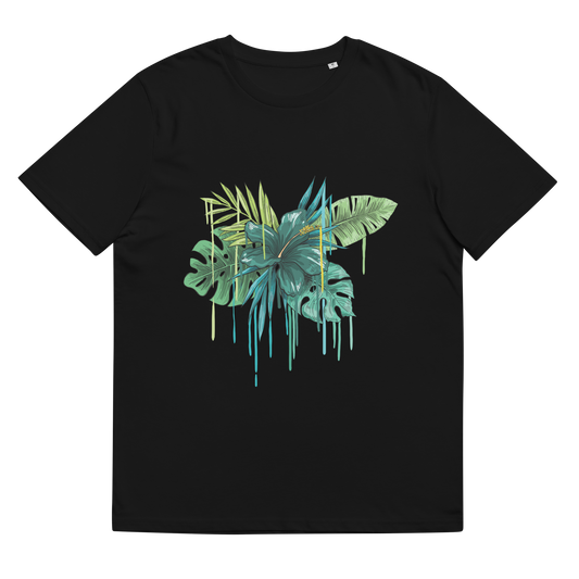 Tropical Drip Green Unisex Organic Cotton T-Shirt