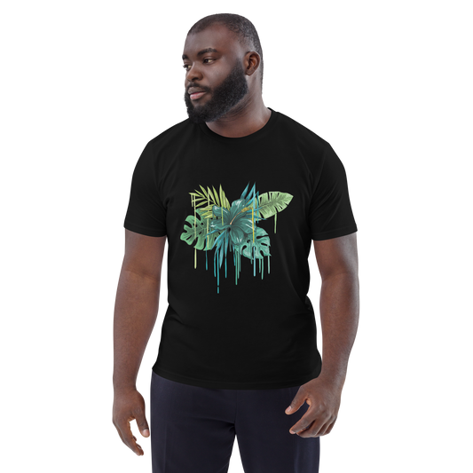 Tropical Drip Green Unisex Organic Cotton T-Shirt