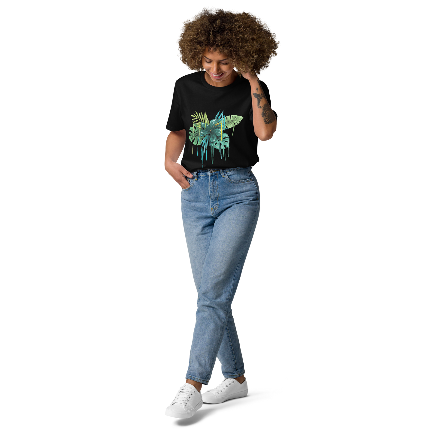 Tropical Drip Green Unisex Organic Cotton T-Shirt