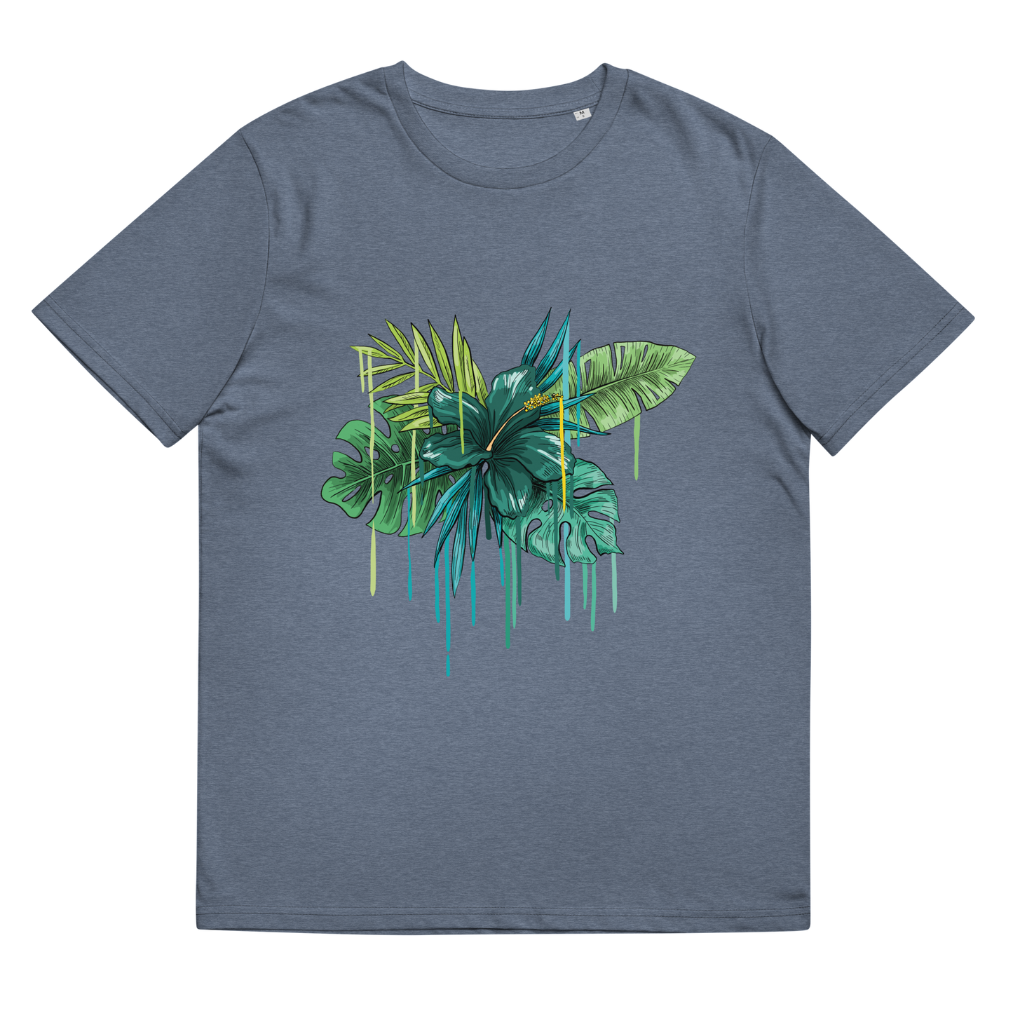 Tropical Drip Green Unisex Organic Cotton T-Shirt