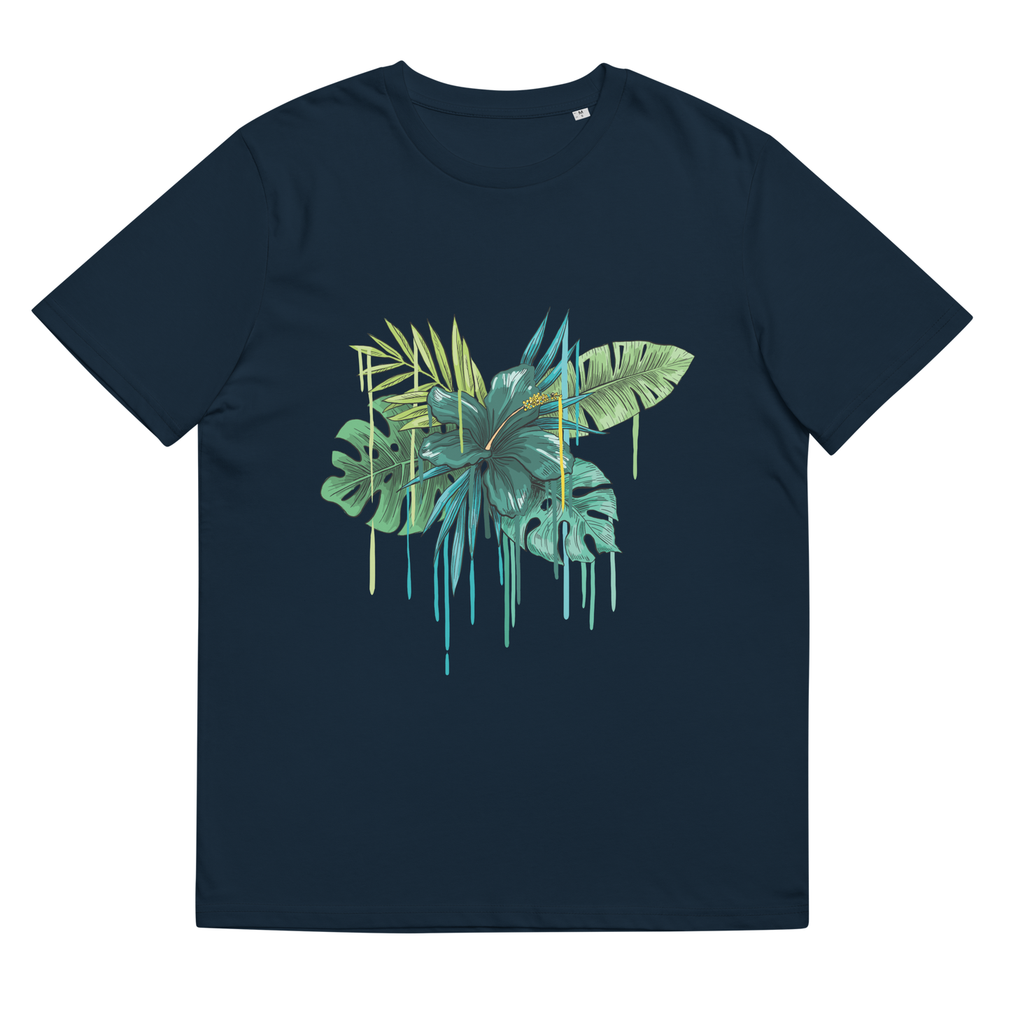 Tropical Drip Green Unisex Organic Cotton T-Shirt