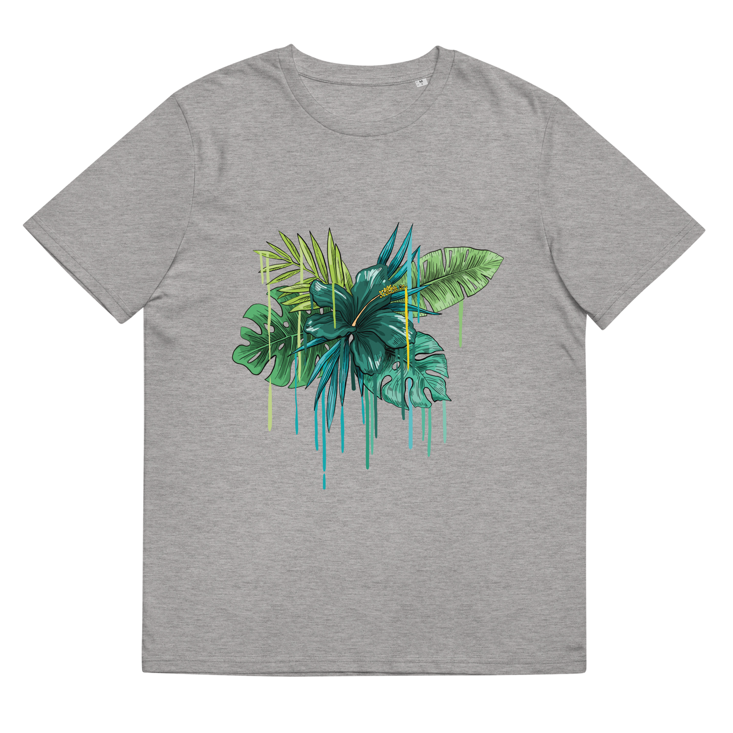 Tropical Drip Green Unisex Organic Cotton T-Shirt