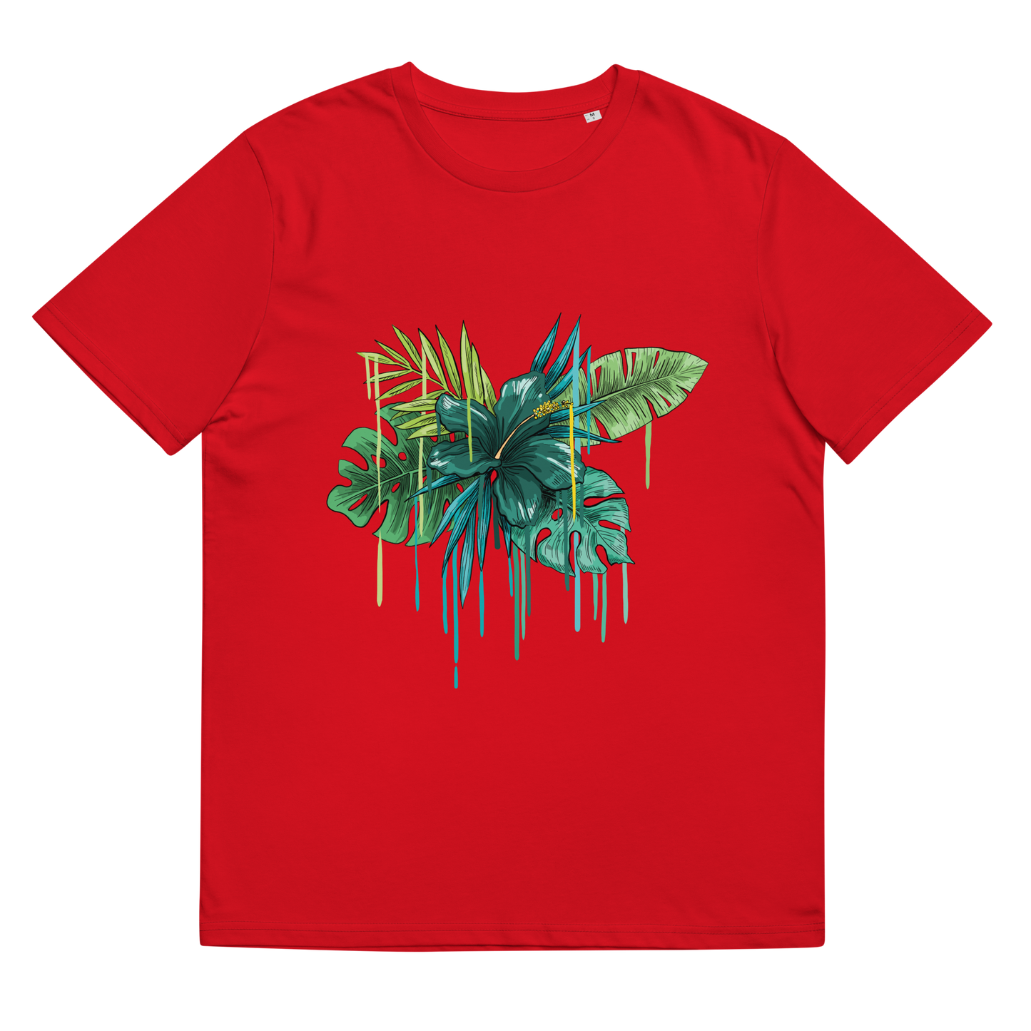 Tropical Drip Green Unisex Organic Cotton T-Shirt