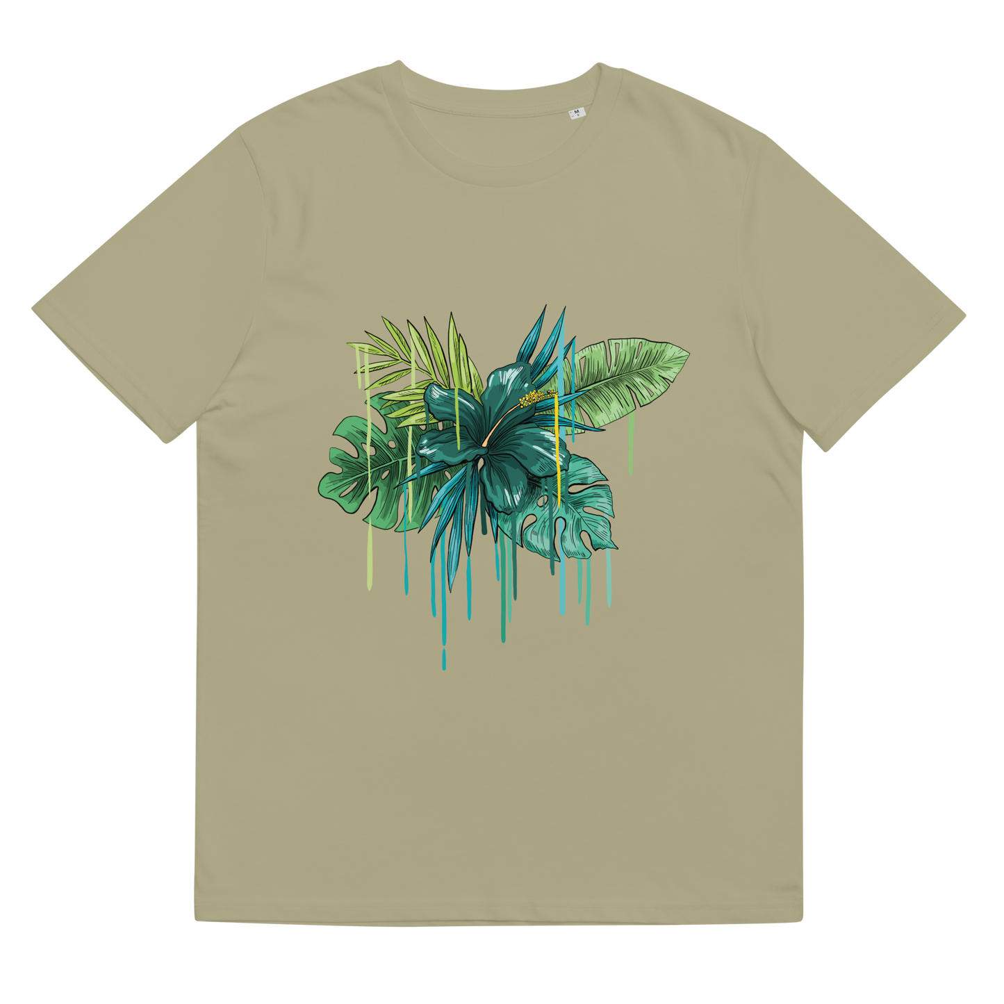 Tropical Drip Green Unisex Organic Cotton T-Shirt