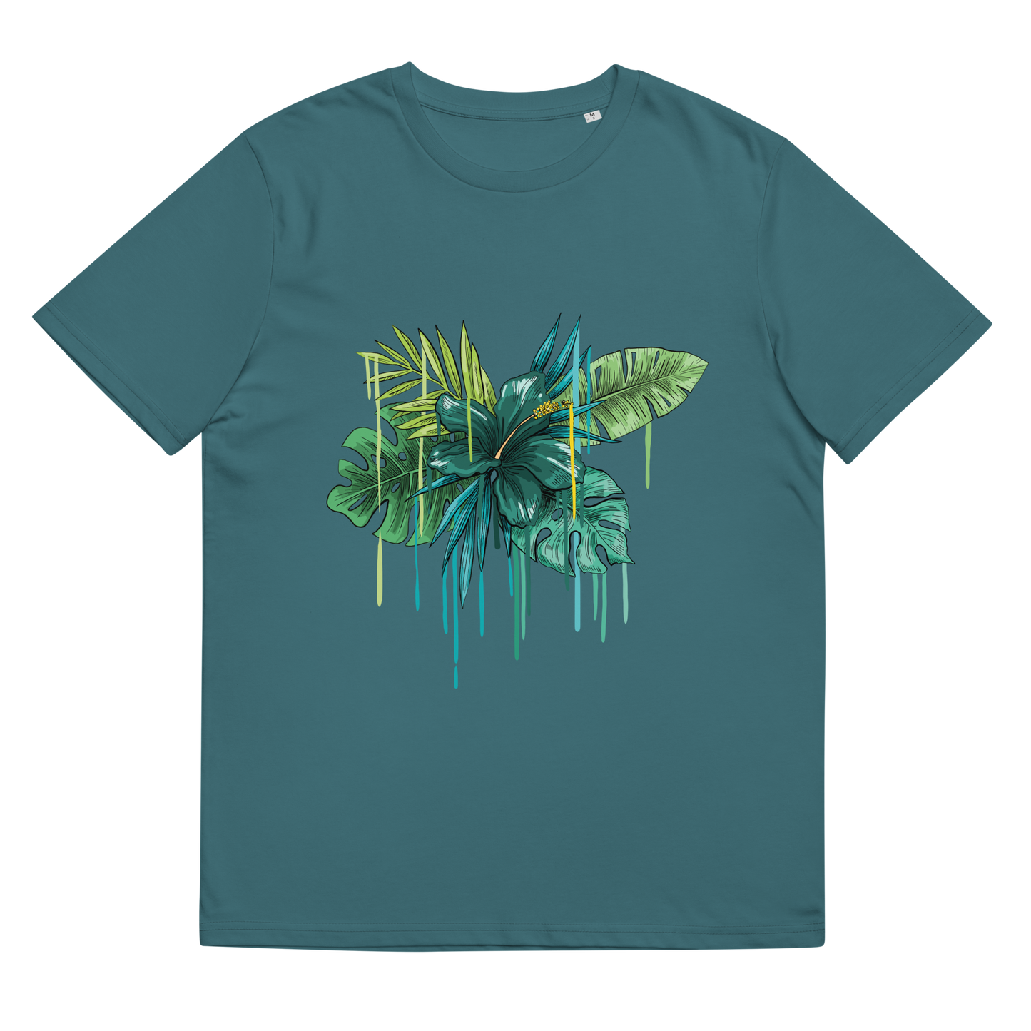 Tropical Drip Green Unisex Organic Cotton T-Shirt