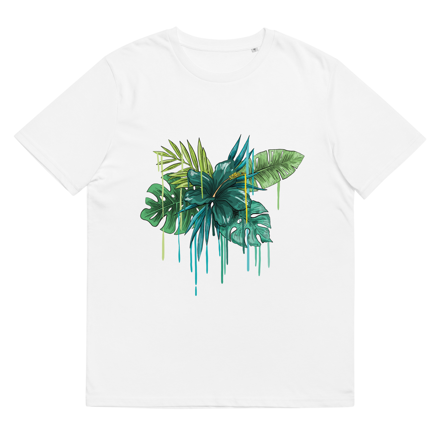 Tropical Drip Green Unisex Organic Cotton T-Shirt